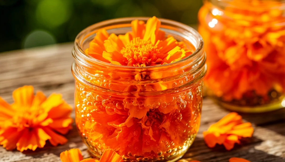 Proč zkušení zahrádkáři dávají květy měsíčku do třílitrové sklenice s vodou